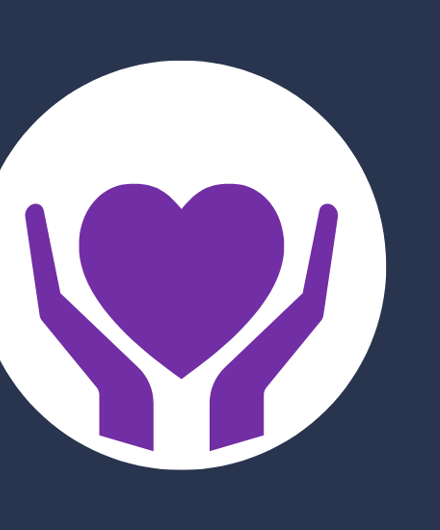 Purple Hands Holding A Purple Heart
