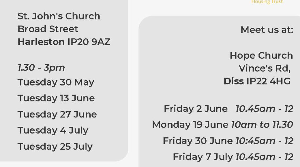 Dates In Diss And Harleston YOP