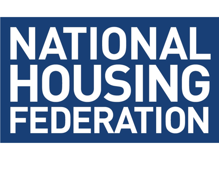 White National Housing Federation On Blue Square