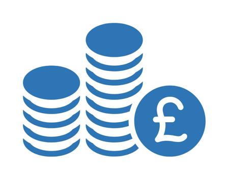 Blue Icon Of Coins