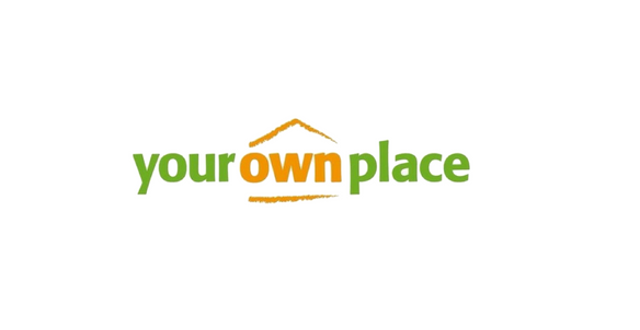 Your Own Place In Green And Orange Text With Roof Outline Above Your Own Place In Green And Orange Text With Roof Outline Above
