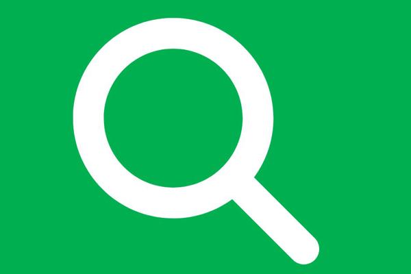 Green Background With White Magnifying Glass