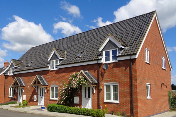 Terrance Houses In A Row With Flower Trellis