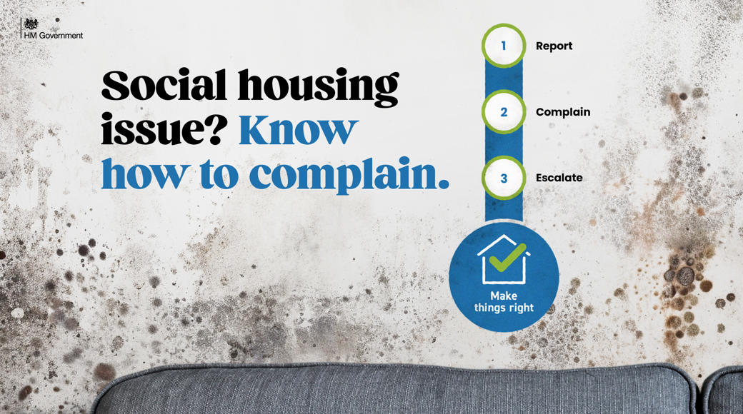 Make Things Right Campaign Logo, Featuring The Words: Social housing issue? Know how to complain.
