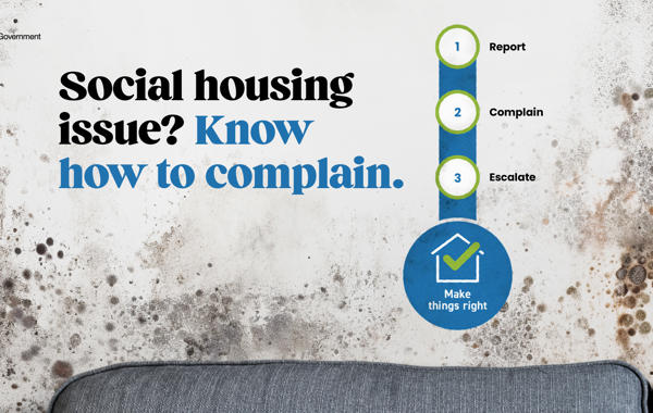 Make Things Right Campaign Logo, Featuring The Words: Social housing issue? Know how to complain.