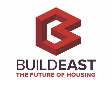 Red Letter B With Build East In Black