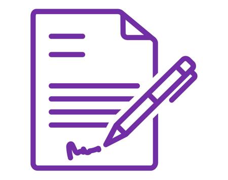 Purple Icon Of Application Form