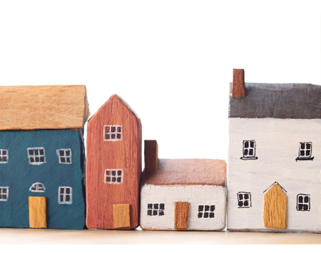 Row Of Wooden Houses